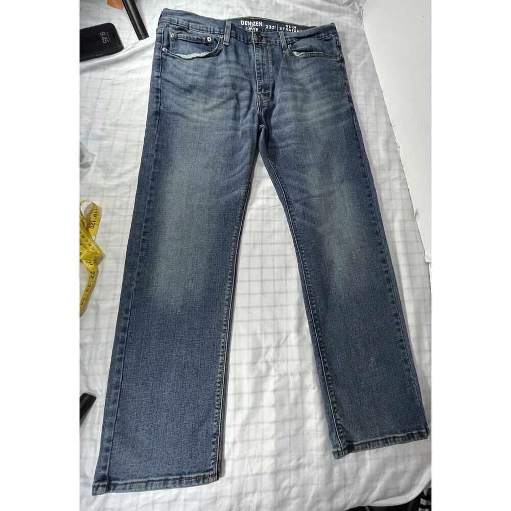 Denizen from Levi's 232 Men's Slim Straight Jeans 36x30 Medium Wash Blue Stretch
